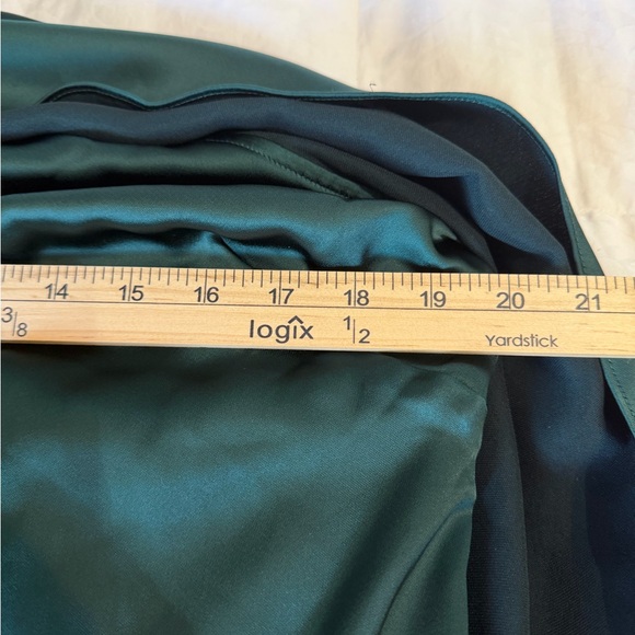 Lauren Ralph Lauren One Shoulder Green Satin Dress Size 14 - Picture 11 of 14